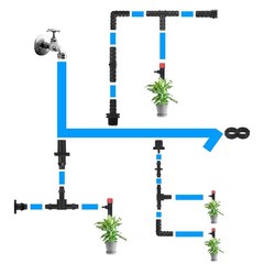 M METERXITY 25-Pack Drip Irrigation Barbed Fittings, for 1/4 Inch Black