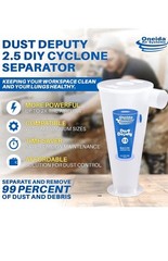 Oneida Air Systems Dust Deputy 2.5 DIY Cyclone Separator, Accessory Only, Clear.