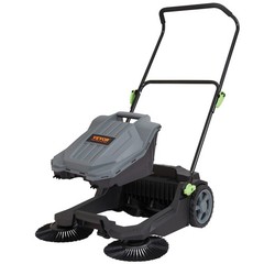 VEVOR Walk-behind Hand Push Floor Sweeper 25.6″ Width 5 Gallon Waste Container