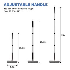 SetSail Grout Cleaner Brush with Long Handle, V-Shaped Floor Scrub Black Grey