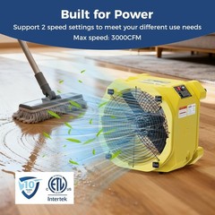 ALORAIR Air Mover 3000 CFM Axial Fan Floor Dryer Stackable Carpet Dryer Blower