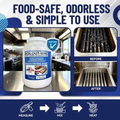 8LB Boil-Out Whiz Deep Fryer Cleaner – Degreaser Powder 128 Ounce (Pack of 1)