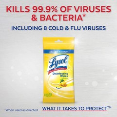 Free Shipping Lysol To Go Disinfecting Wipes Lemon Lime Scent 15 Ct. (4xPack)