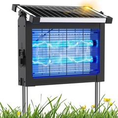 Solar Bug Zapper Outdoor, Mosquito 4500V Cordless Black & Silver