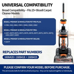 Replacement Carpet Cleaner Belt Set Bissell ProHeat 2X Revolution Pet 1548