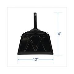 Boardwalk 4212 12 x 14 Steel Dust Pan with 5 in. Handle – Black (12/Carton) New