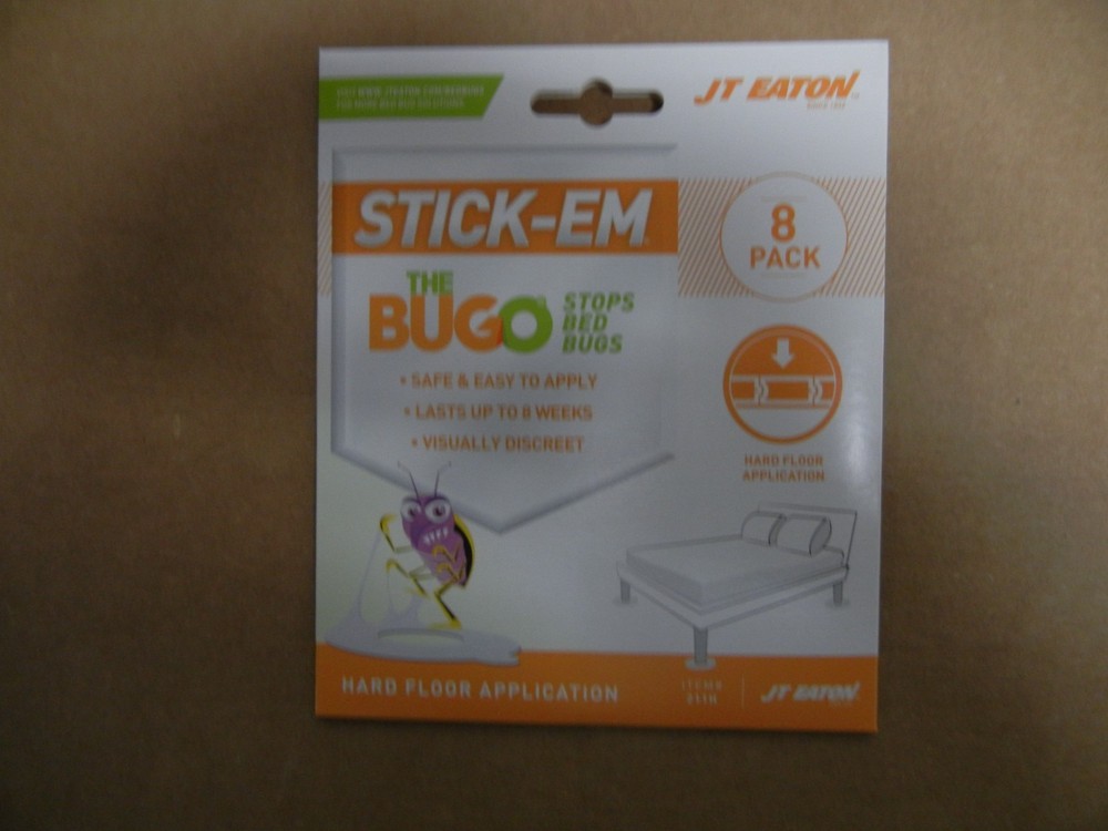 JT Eaton Bed Bug Detector 8 pack Stick-em The Bugo Trap for Hardwood Floors 211H