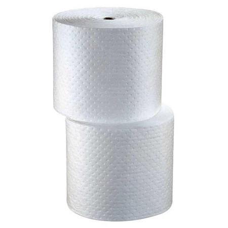 Pig Mat420 Sorbent Roll, 40 Gal, 15 In X 150 Ft, Oil, White, Polypropylene
