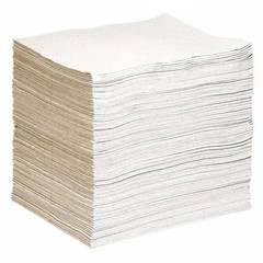 Spilltech Gpc100s Sorbent Pad, 24 Gal, 19 In X 15 In, Universal, Gray, 100 Pk