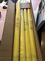 New- 31″ Wet Floor Yellow tri-pod bilingual cones with storage tubes