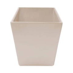Dacasso Bonded Leather Waste Basket – Luxury Waste Basket (White Latte, 14 QT)