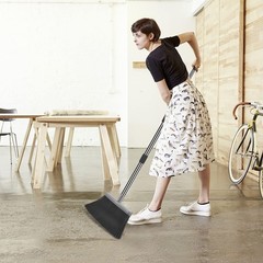 kelamayi Broom and Dustpan Set for Home, Office, Indoor&Outdoor Black&gray