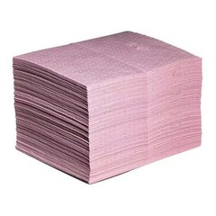 Pig Sorbent Pad, 22 gal, 15 in x 20 in, , Pink, Polypropylene MAT301 Pig MAT301