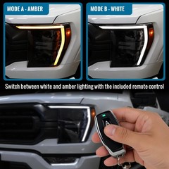 2021-2023 Ford F150 LED Quad Proj Headlights Animated Switchback Seq Turn Pair