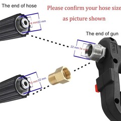 M MINGLE Short High Pressure Washer Gun, 5000 PSI, Replacement for Hot Black