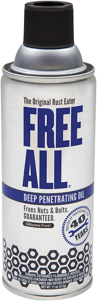 Free All Rust Eater Deep Penetrating Oil, 11 oz Aerosol – Loosens Rusted Bolts,