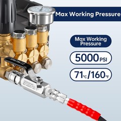GALELEOPARD Ball Valve Pressure Washer, 3/8 Inch Quick Connect Black