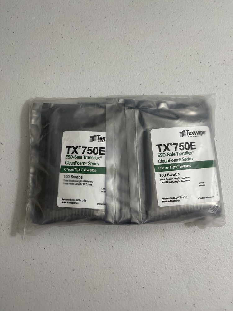 Texwipe TX750E ESD-SAFE CLEANFOAM MINI COMPRESSED CLEANROOM SWABS Bag of 500