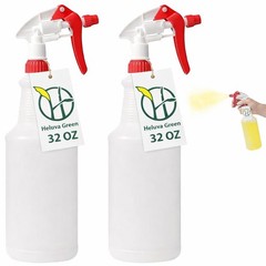 Heavy Duty 32oz Plastic Spray Bottles for Cleaning – Large – 2 Pack, Red