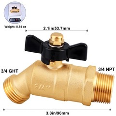 UNWAVER Garden Hose Full Flow Faucets Heavy 3/4 inlet Butterfly Handle 1PCS