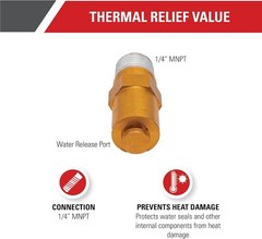 Simpson 7101359 Thermal Relief Valve for Gas Powered Pressure Washer Pumps