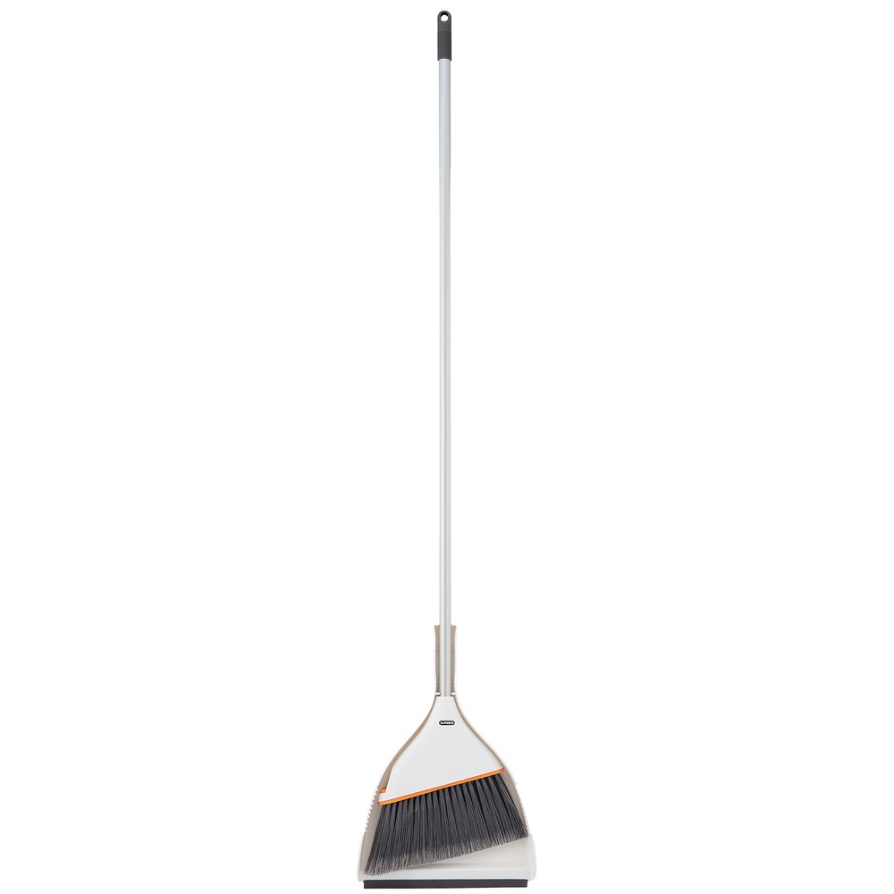 Superio Angle Broom with Clip-On Dustpan Set Angle Shape to Reach Narrow Spaces