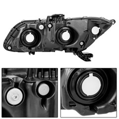 Halogen Headlight Chrome Housing LH RH 2012-2015 Honda Civic 33150TR0A01