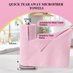 HONOVA Microfiber Cleaning Cloth Roll 45 Pack, 12”×12″ Reusable 12*12, Pink
