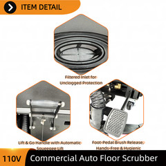 110V Corded Commercial Floor Scrubber Washing Brushing Drying for Hotels & Malls