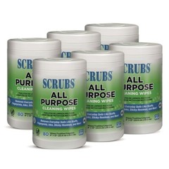 SCRUBS 96580 9 x 12 All Purpose Cleaning Wipes – White/Citrus Scent (6/CT) New