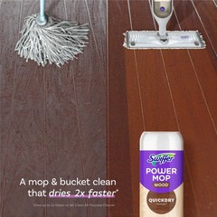 Swiffer Power Mop Wood Refill Solution, QuickDry 25.35 Fl Oz (Pack of 2)