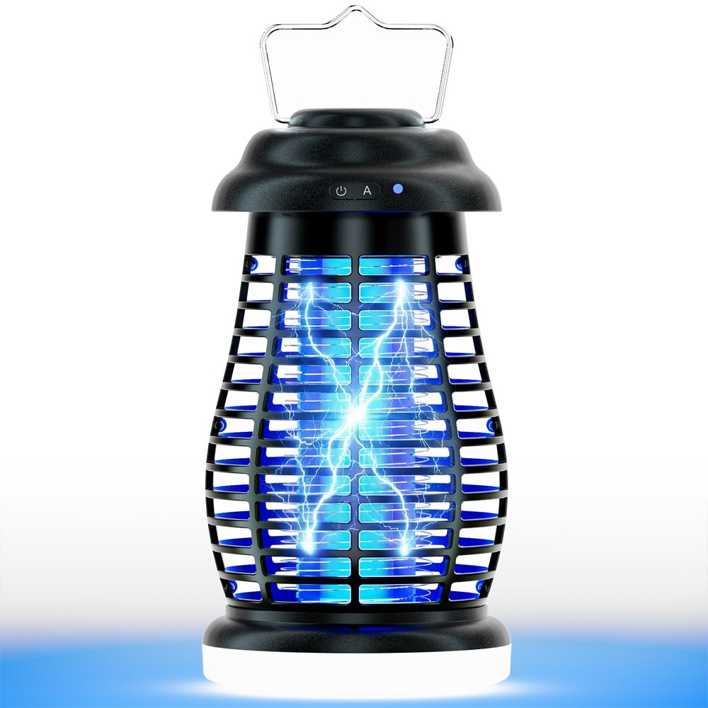 Bug Zapper Outdoor & Indoor,Cordless Portable Mosquito with Black