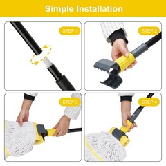 KeFanta Metal Mop Handle Commercial Heavy Duty,58″ Industrial Mop Stick with …