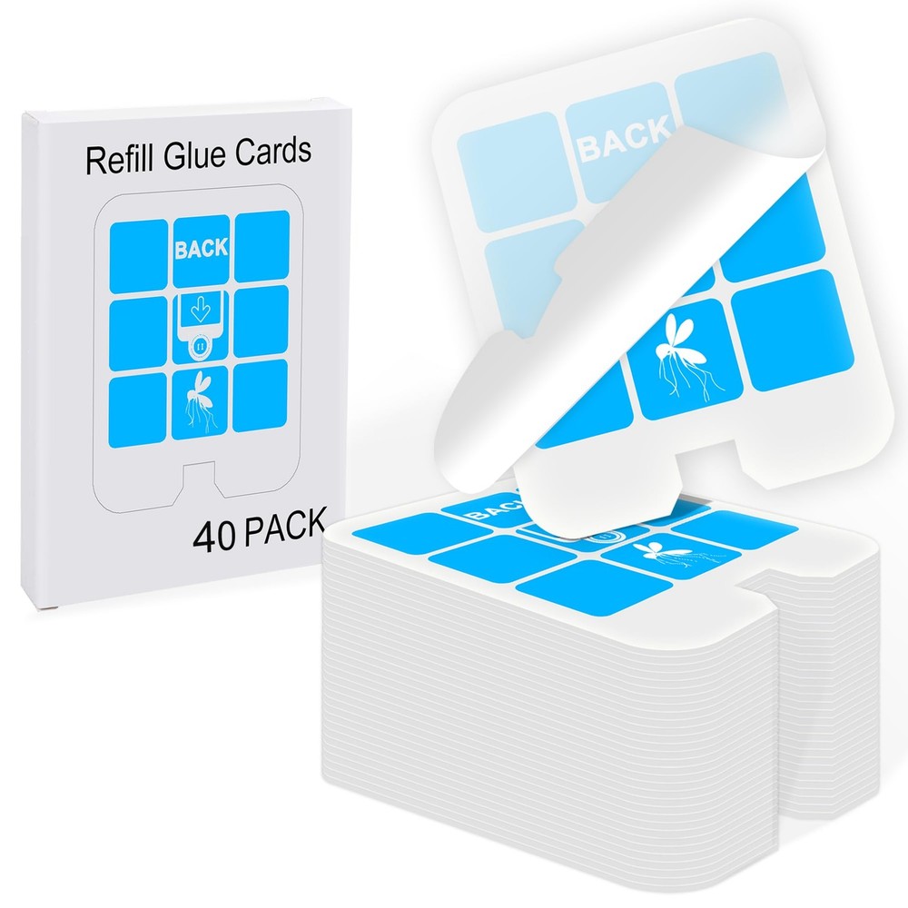 40 Pack Refill Glue Cards, Saferr Home Fly Trap Compatible with Blue