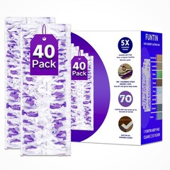 Funtin Power Mop Pads for Swiffer PowerMop, Unscented 40 Packs, White-purple