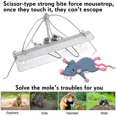 Mole Trap Half Round Metal Killer Reusable Ground Squirrel Silver