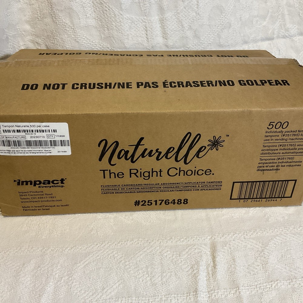 Impact 25176488 Naturelle Regular Tampons (500/Carton) New