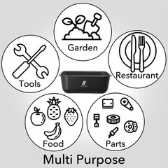 4-Pk Commercial Bus Box/Utility Tub – Plastic Storage Bin Dish Basin, 11L Blk