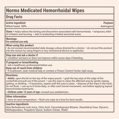 Toallitas Hemorroides con Hamamelis y Aloe 24 Unidades Naturales sin Plastico