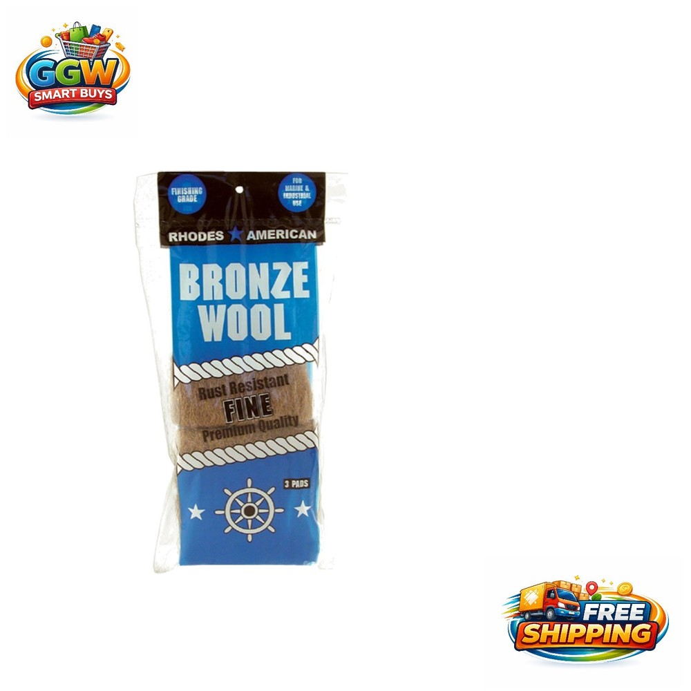 3 Pad Set of Fine Grade Bronze Wool – Ideal for Wood and Metal Finish