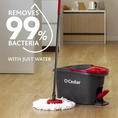 O-Cedar System Easy Wring Spin Mop & Bucket with 3 Extra Refills Modern
