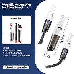 Xquyk Handheld Vacuum Cleaner Cordless, Lightweight 1.5 lb, Handheld, Black