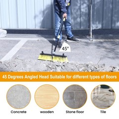 Kefanta 18 Inches Push Broom Outdoor- Heavy Duty Broom 63 Long Handle For Deck