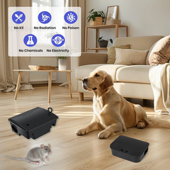 12 Pack Key–Required Rat Bait Stations & Mouse – 6 Large black