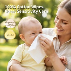 100% Cotton Dry Wipes, USDA Certified Baby Wipes, Soft & Gentle, Hypoallergen…