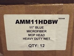 GOLDEN STAR AMM11HDBW 11″ Blue Microfiber Mop Head Heavy Duty Wet 12 pcs KL420