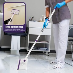 Baseboard Cleaner Tool with Handle, 60″ Extendable Long Handle Purple, White