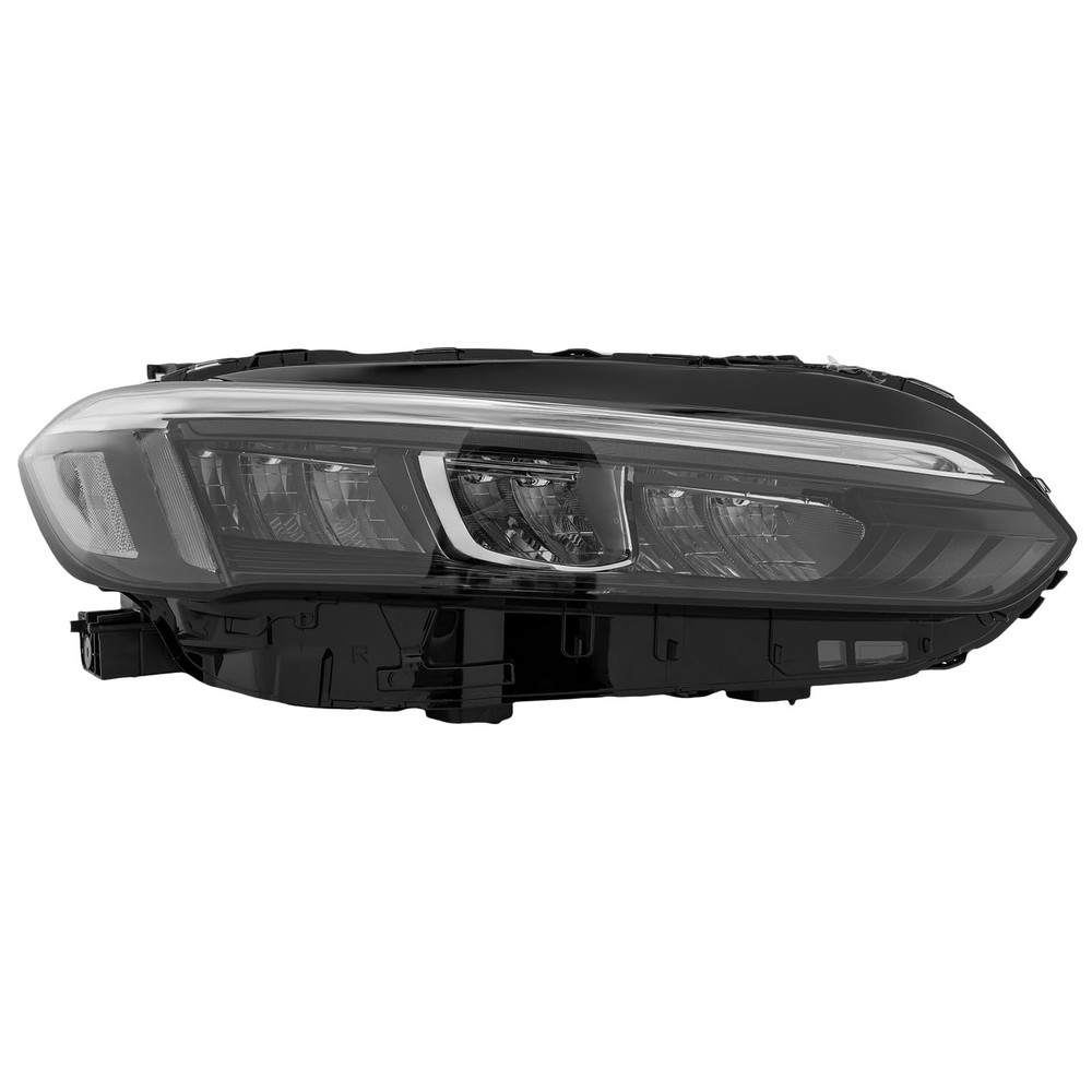 Honda Civic 2022-2024 Right Headlight Black Housing Clear Lens LED Halogen