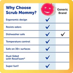 Scrub Daddy Original (4) + Mommy Kitchen 8 Count (Pack of 1), Orange
