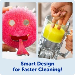 Scrub Daddy Original (4) + Mommy Kitchen 8 Count (Pack of 1), Orange